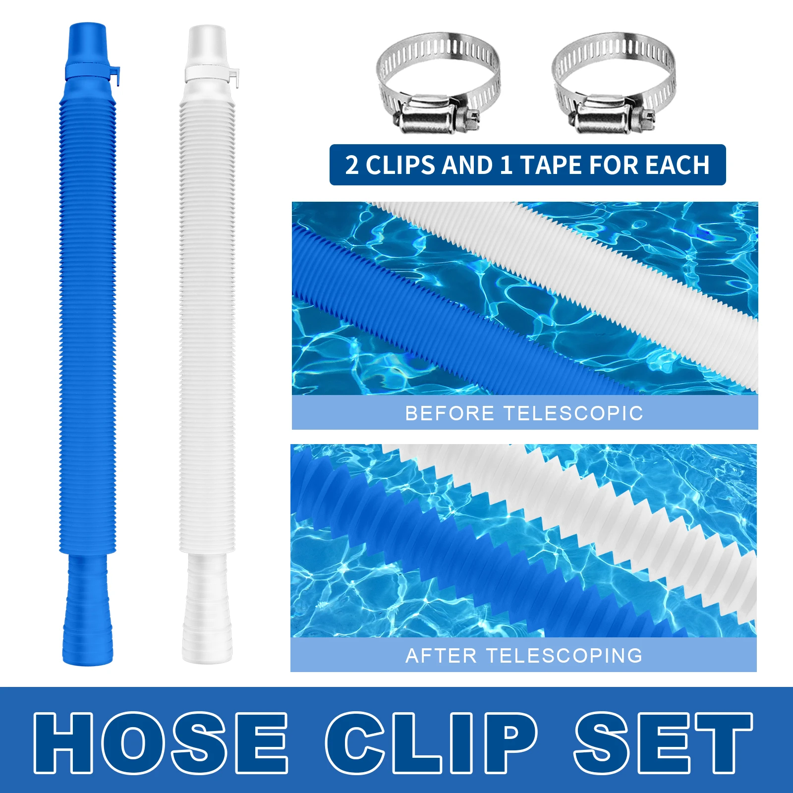 Swimming Pool Replacement Leak Proof Hose Clamps Portable Ground Above Pool Filter Pump