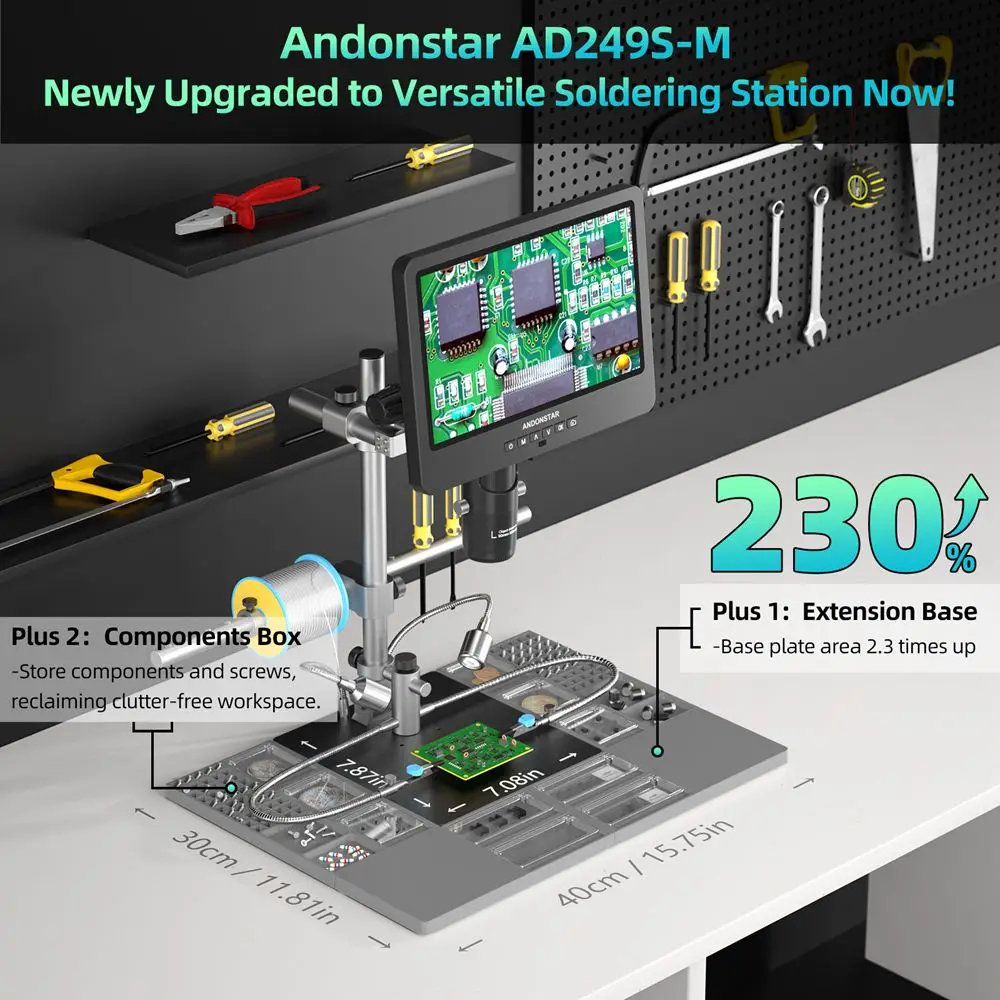 Andonstar 2024 New Trinocular 2000X UHD 2160P HDMI Digital Microscope AD246SM-Plus for PCB SMD Soldering for Phone Repair Tools 4