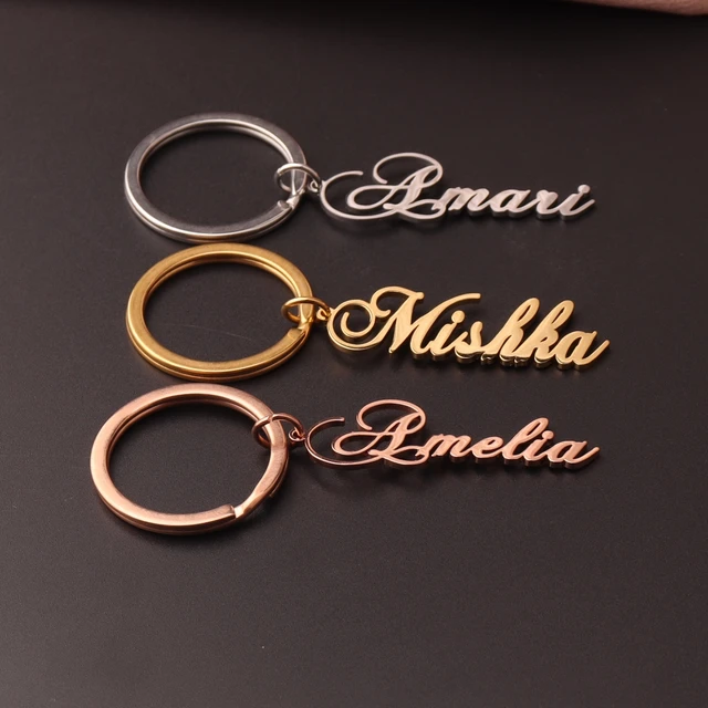 Personalized Custom Women Name Letter Keyring Unique Stainless Steel Key  Chain For Man Customize Keychain Jewelry Gifts New - AliExpress