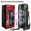 Bluetooth Speaker Loud Boombox with Double Subwoofer Deep Bass Lights Support USB/TF/AUX/FM/BT/MIC for Outdoor Home Party New ﻿
