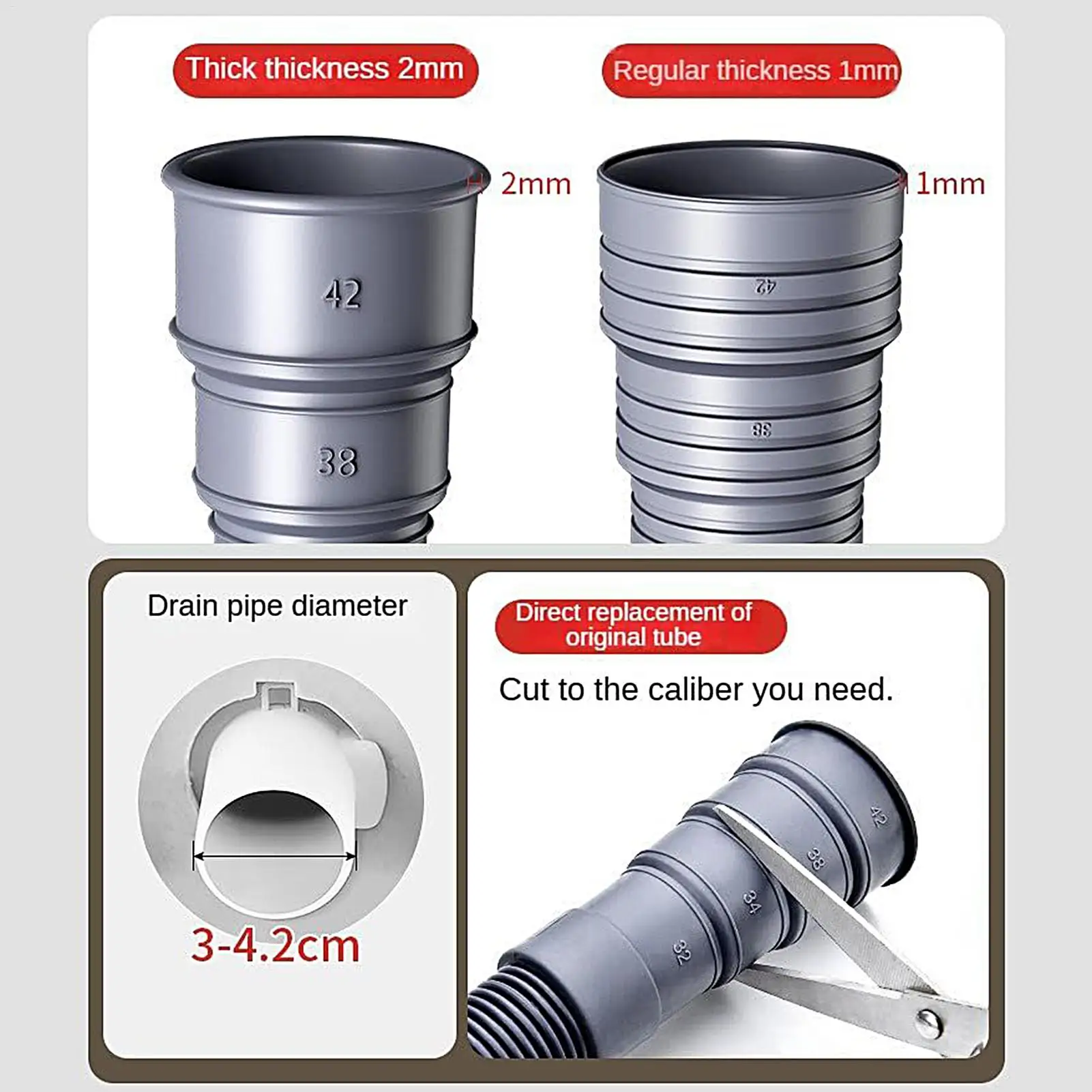 Foldable Caravan Sewer Pipe Kit 3/4/ 5m RV Trailer Sewer Hose With Adjustable Adapter And Clamp Leakproof RV Hose Rv Accessories