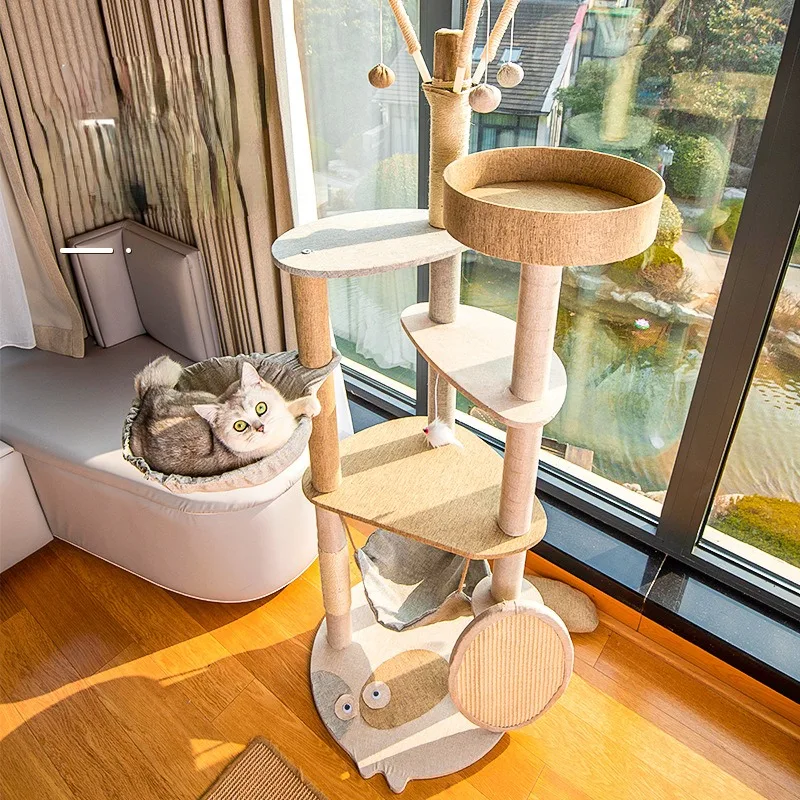 

Large Wooden Cat Climbing Frame Large Cat One Piece Villa Exercise Pet Habitat Large Park Best Birthday Present