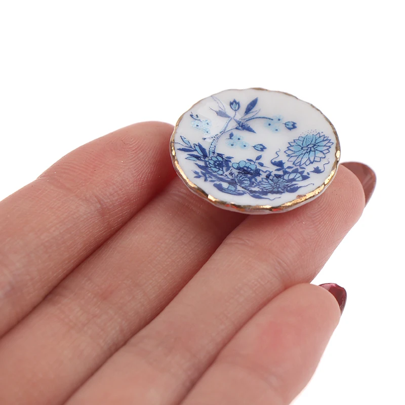 1Set 1/12 dollhouse miniature accessories miniature ornament miniature figurines mini ceramics tea set simulation kettle plate cup model toys doll home decoration gift