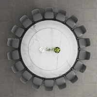 Modern Light Luxury Rock Slab Dining Table – 1.8M Rectangular with Turntable, 2M Round Option for Home/Hotel - Image 4