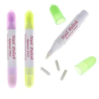 2Pcs Nail Art Polish Remover Pen Refillable with Changeable Tips Precision Manicure Tools for Cleaning And Mistake Correction