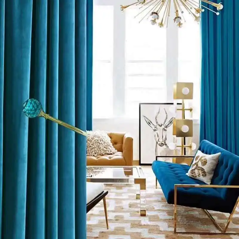 

Modern Wool Fleece Curtains High Blackout for Living Room Bedroom Balcony Curtain Fabric