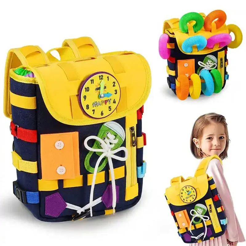 

Busy Board Montessori Toys for Toddler Backpack Learning Activity Toys Develop Fine Motor Skills Educational Children Travel Toy