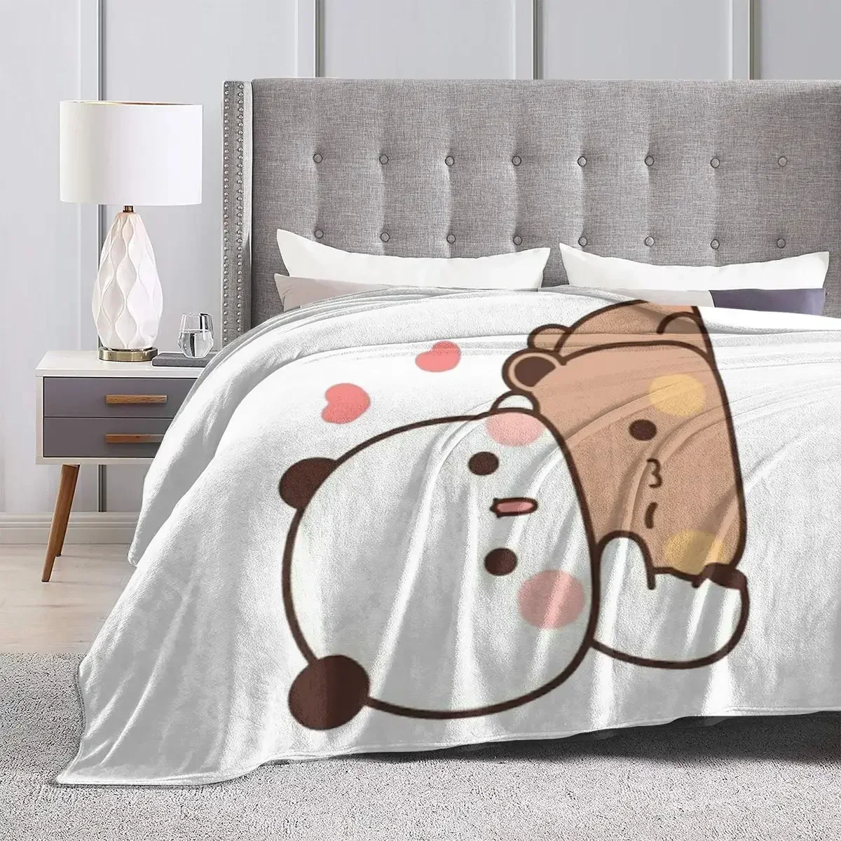 3D Print Baby Blanket Bubu Dudu Panda Bear Pattern Throw Blankets Daily for Beds Birthday Gift
