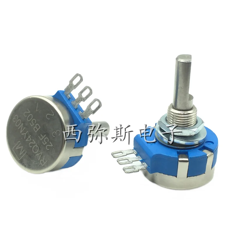 1pcs Single loop high life potentiometer RVQ24YN03 25FB502 B5K The shaft length is 25mm rotary potentiometer adjustable resistor electronic components