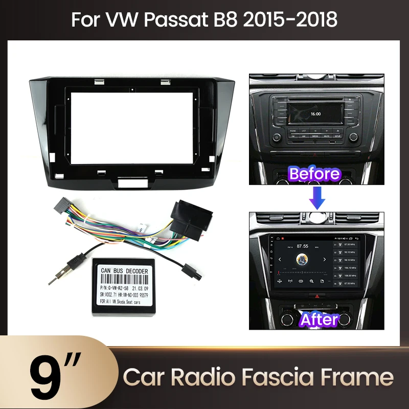 car stereo cd player 10 Inch Car Radio Face Plate Frame For Volkswagen VW Passat B5 B6 B7 B8 Magotan Dvd Panel Radio Mount Power Adaptor best car multimedia player Car Multimedia Players