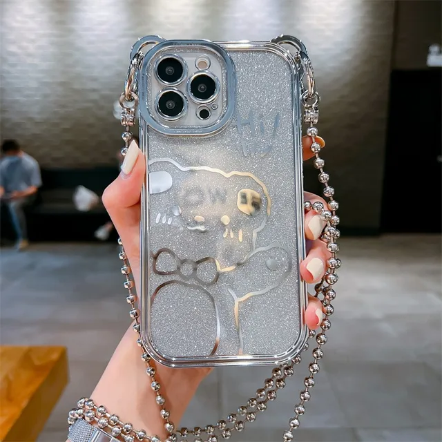 Korean INS Metal Bear Portable Bangle Phone Case For Samsung