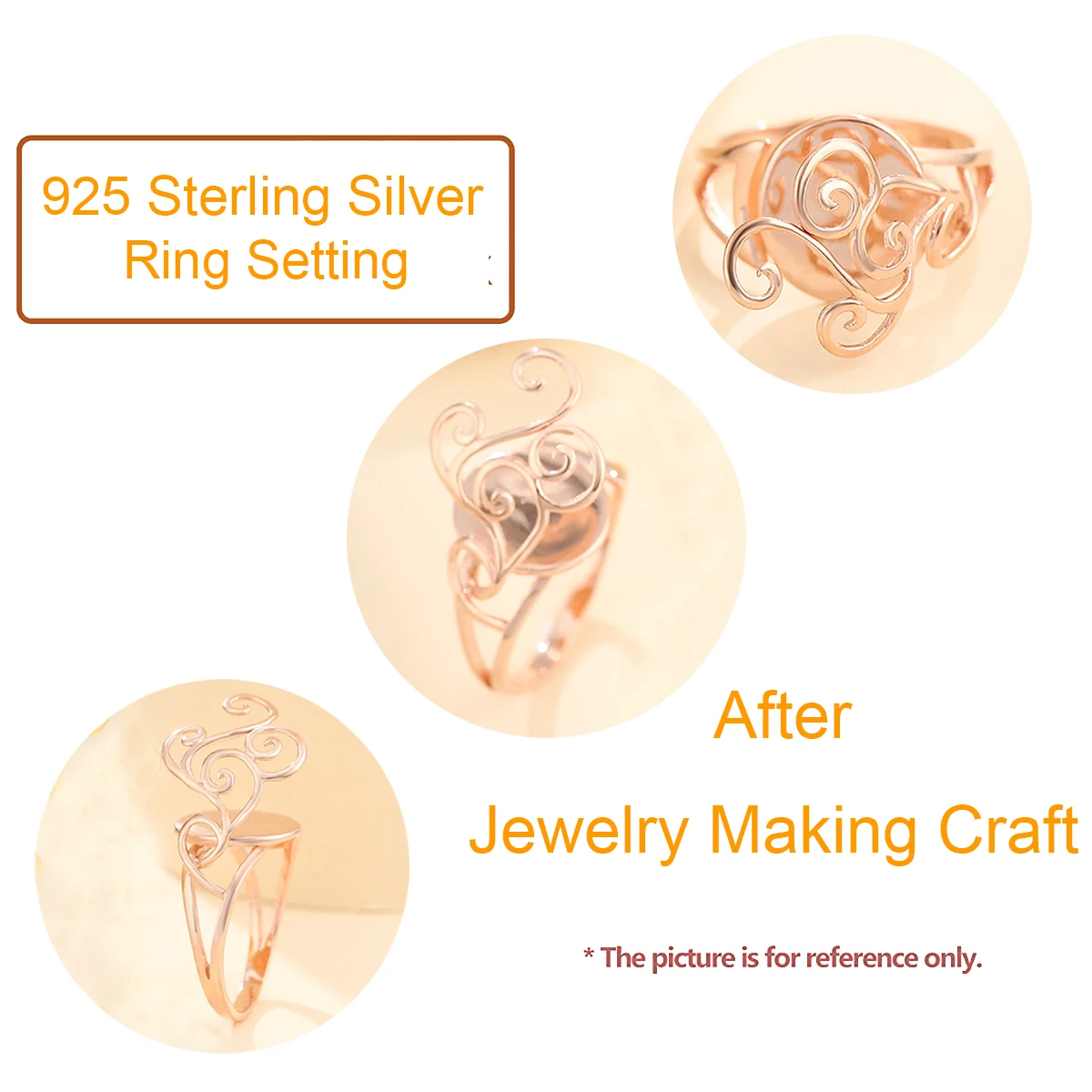 925 Sterling Silver Adjustable Prong Ring Base Finding for 11X12.5mm Oval Gemstone Setting DIY Jewelry Gift for Women
