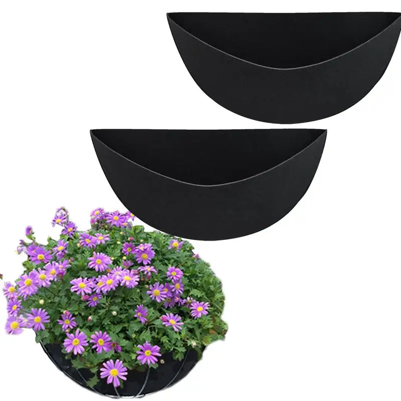 

Creative Half Round Felt Flowerpot Liner Hanging Basket Liner 3pcs Fabric Replacement Liner For Plant Basket Garden Accessories