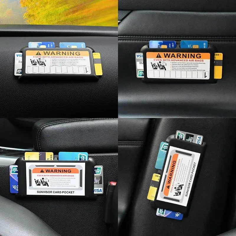 Sun Visor Organizer Car Sun Visor Organizer Sun Visor Card Holder Dash Board Paste Mount Auto Interior Storage Card Clip Stowing Tidying