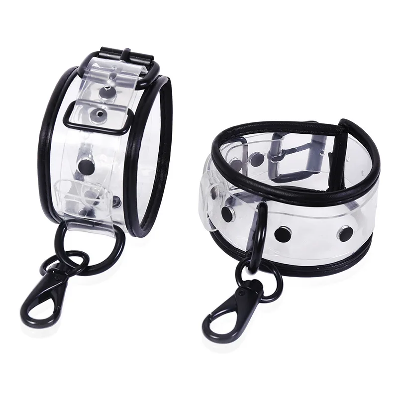 

Bondage Restraint Bondage Fetish Slave PVC Handcuffs & Ankle Cuffs Adult Erotic Sex Toys For Woman Couples Games Sex Products