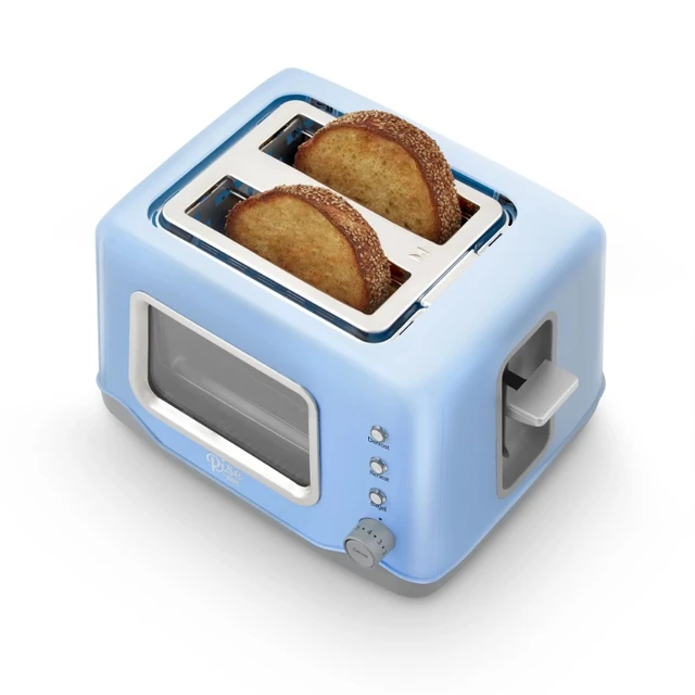 Rise by Dash Clear View Window 2-Slice Toaster Blue - Defrost, Reheat,  Bagel, Auto Shut off - AliExpress