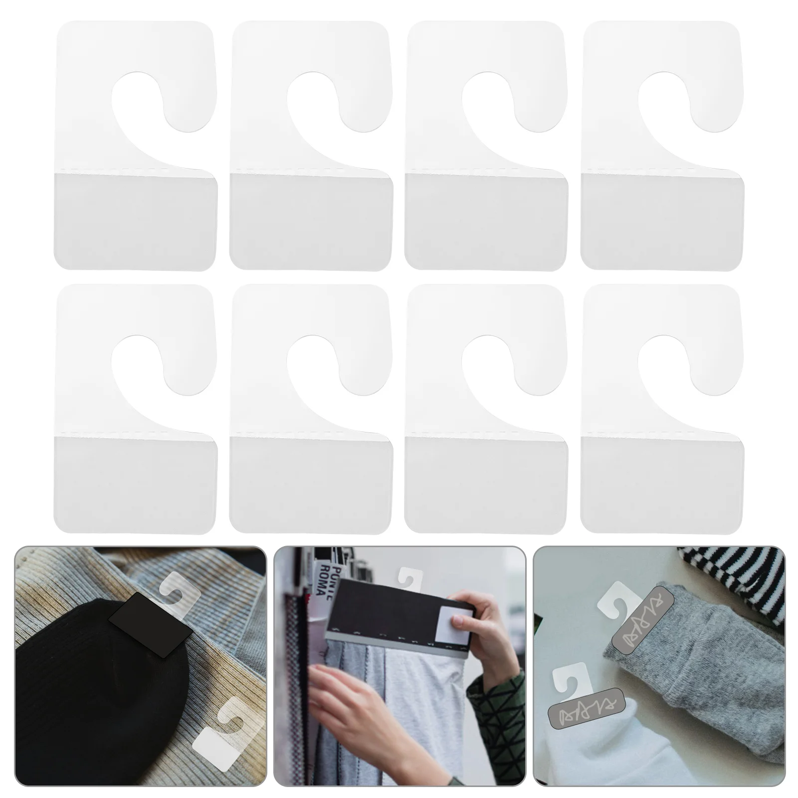 

200 Pcs Aircraft Hole Hook Coat Mounted Clear Hooks for Hanging Sticker Plastic Sticky Display Pvc Retail