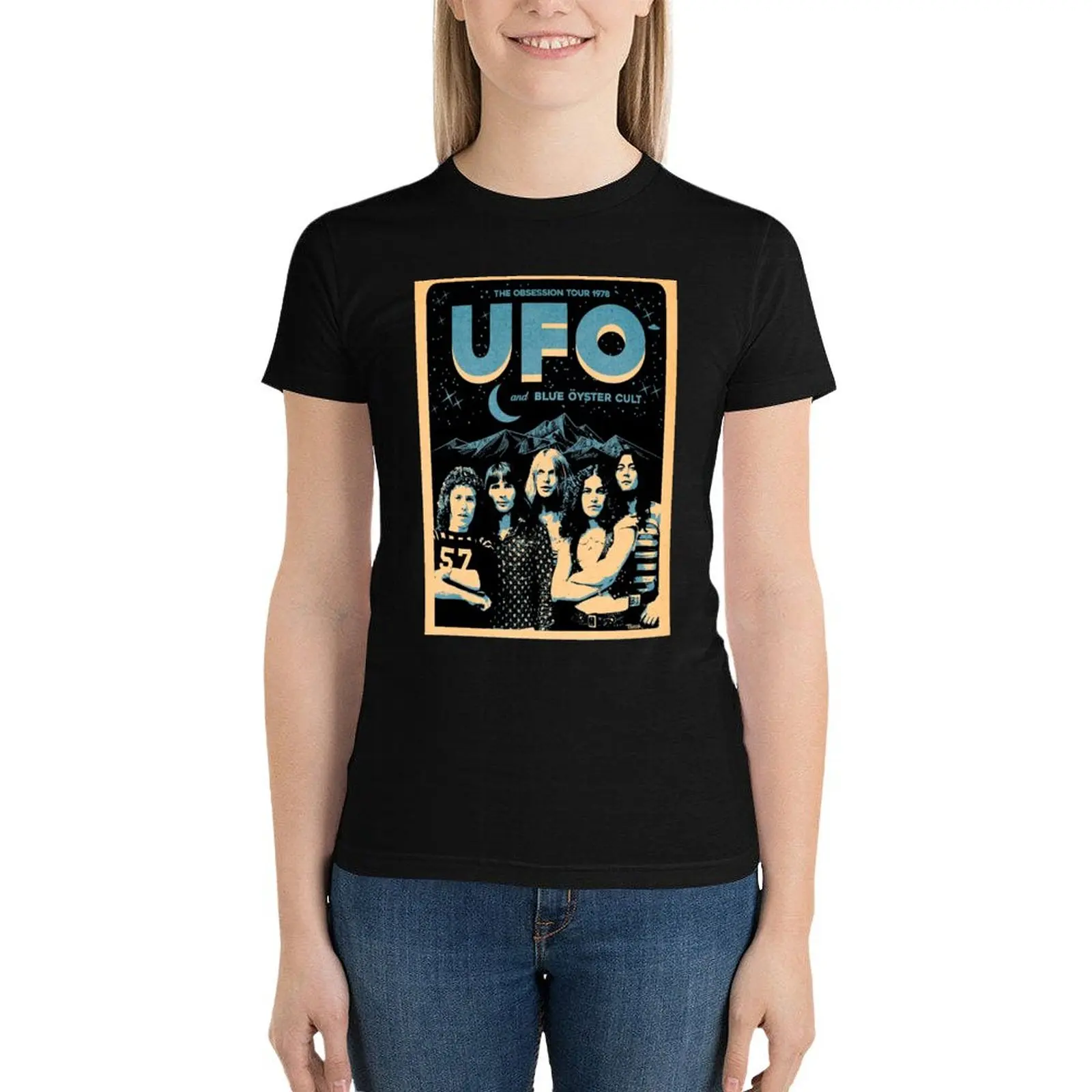 Ufo Band T-Shirt anime clothes graphics cute t-shirts for Women
