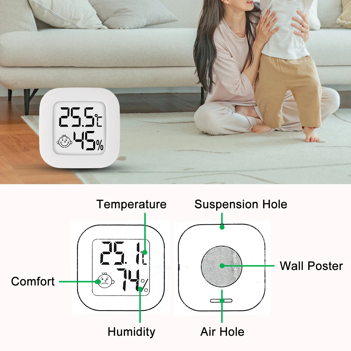 Thermometer Hygrometer Digital Thermometer Temperature and Humidity Meter Hygrometer Thermometer 4pcs Digital Thermometer Hygrometer Indoor Mini Temperature LCD Electronic Monitor Hygrometer Outdoor Room Baby