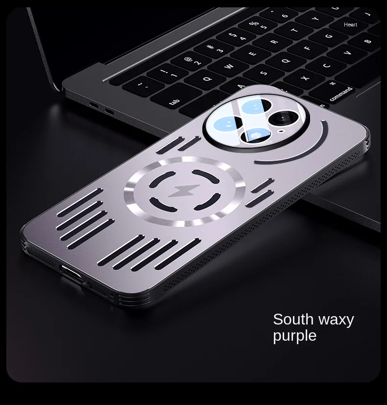 Premium Hard Metal Heat Dissipation Magnetic Wireless Charging Protective Back Cover