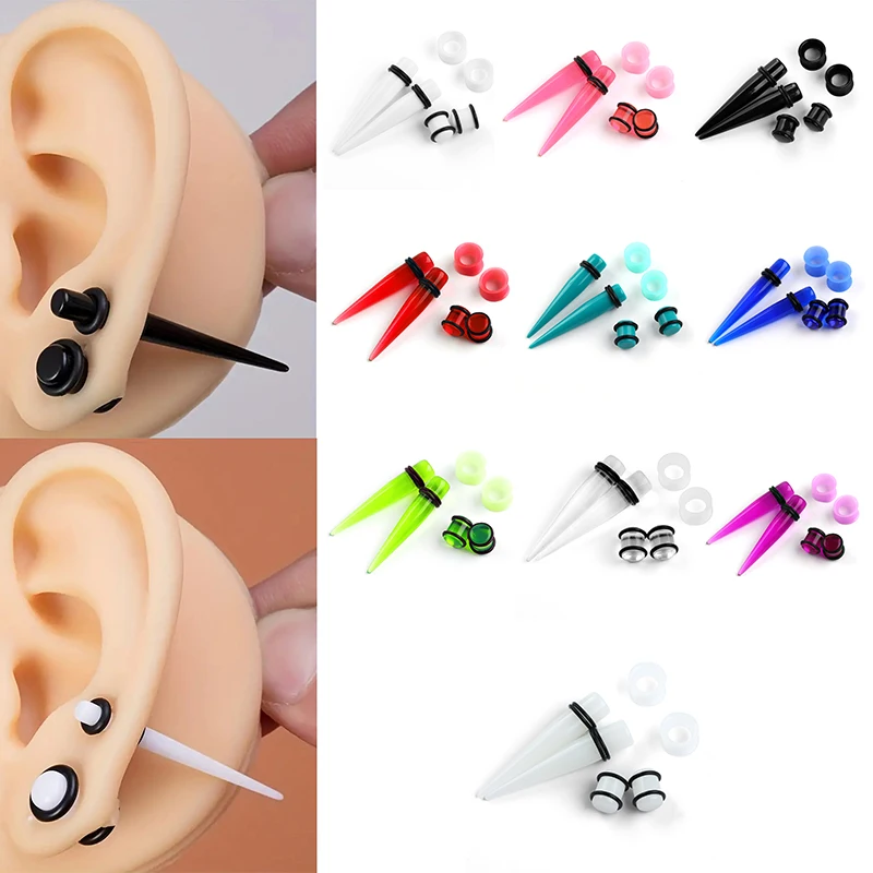 Piercing Jewelry 50pcs Acrylic Spike Ear Gauges Set Cone-shaped Ear Stretchers for Cartilage Piercing Punk Goth Body Jewelry
