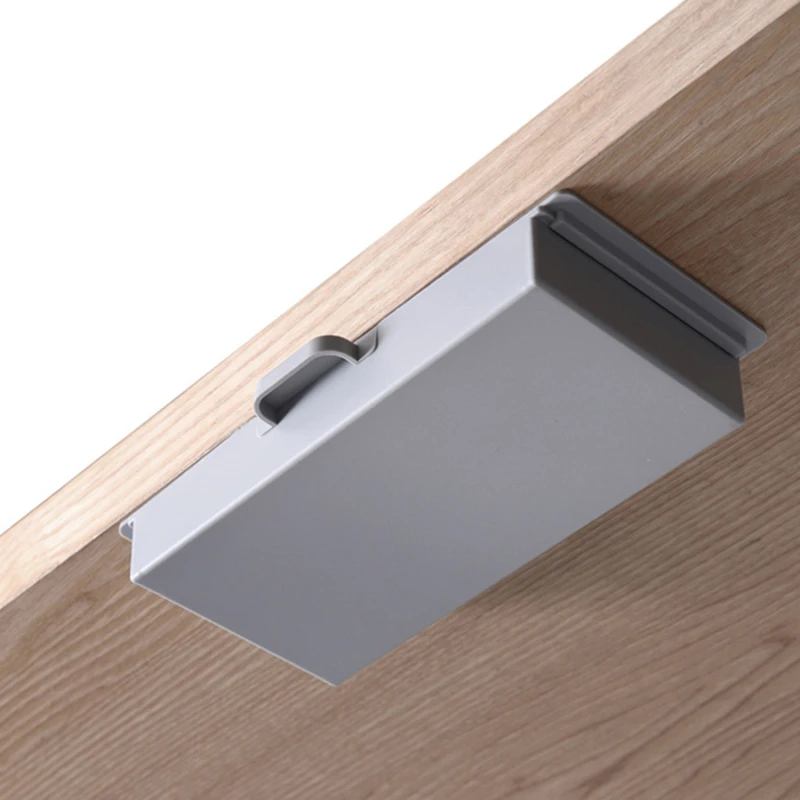 Self-adhesive Storage Drawer Box Makeup Pencil Tray Desk Hidden Under Desk Stand
