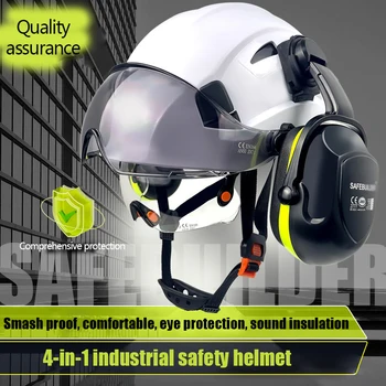 Casco protettivo CE Casco di sicurezza smashing Casco ABS doppi occhiali di sicurezza Cuffie antirumore traspiranti assorbimento degli urti