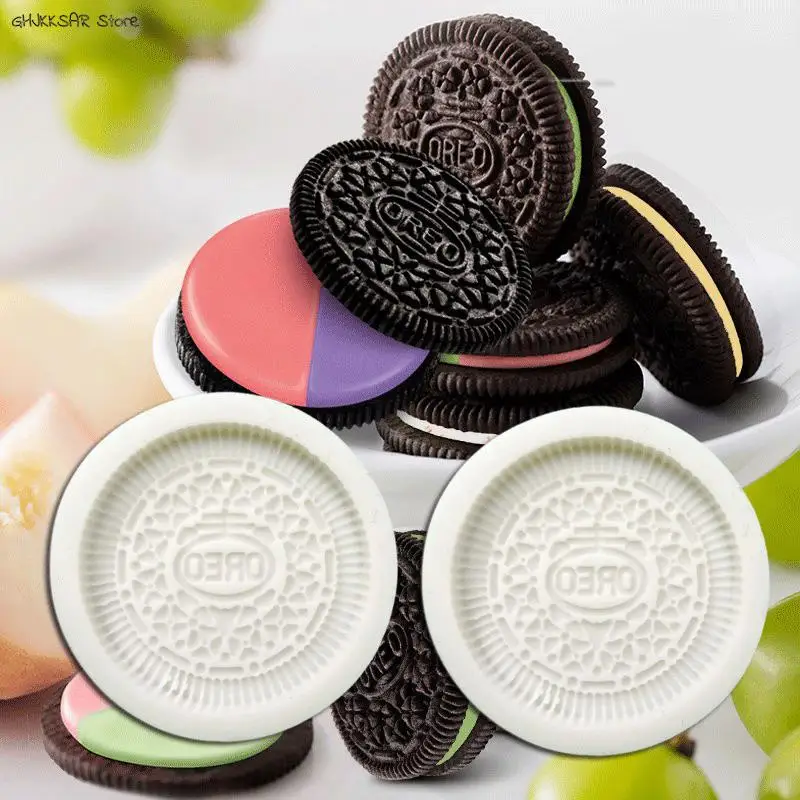 1PC High Quality Silicone Mold Silicone OREO Cookie Moulds Kitchen Baking Chocolate Fondant Cookie Moulds