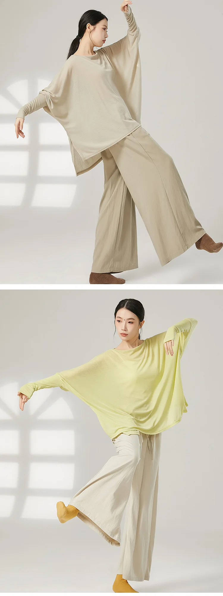 Modernes Tanzoutfit für den täglichen Gebrauch von Mädchen, langärmeliges Oberteil, figurbetonte Bluse für Kunststudenten, klassischer Tanz – Detail 8