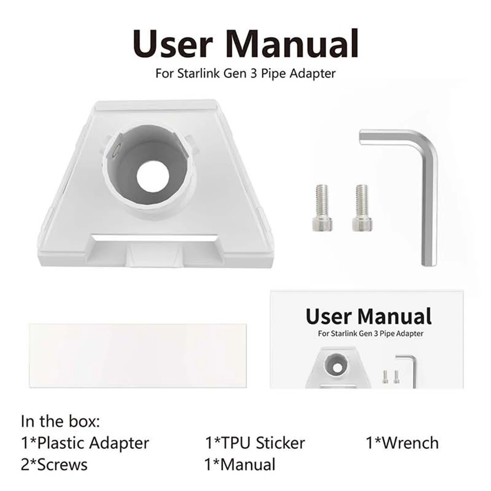 For Starlink Gen 3 Pipe Adapter Pole Mount Pipe Adapter Mount Satellite Bracket for Starlink Gen 3 V3 Standard Dish Mounting Kit