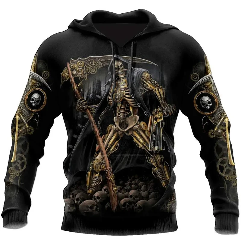 thumbnail image 1 of Sudadera con capucha con estampado de calavera para hombre, sudadera Unisex de moda 3D, ropa informal de gran tamaño, Hip Hop, invierno y otoño, nueva, 1 of 5