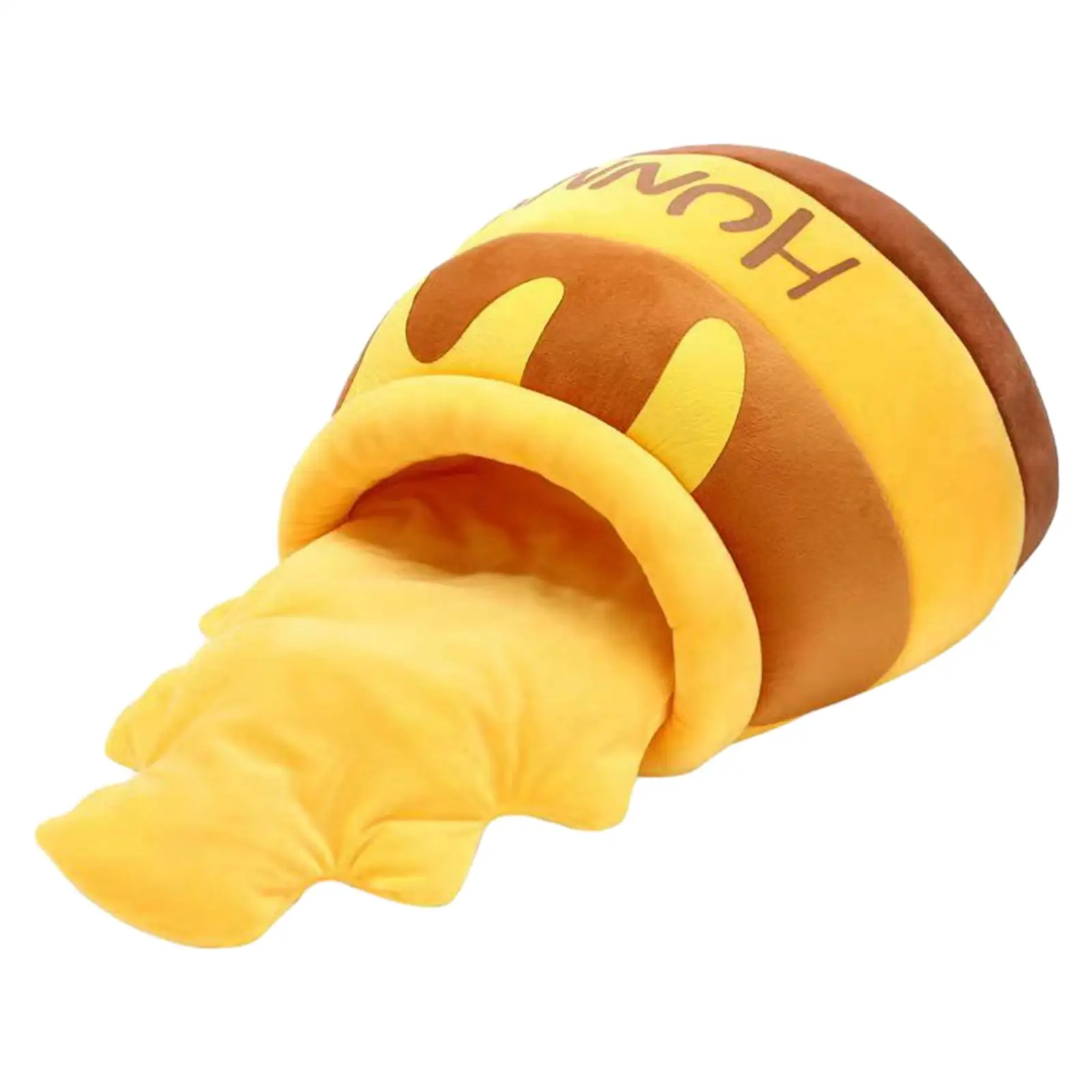 Cat Bed Honey Pot Shape Comfortable Nest Nonslip Bottom Non Slip Cartoon Kennel Pet Cat Bed Removable Cushion Cave Sleeping Bed
