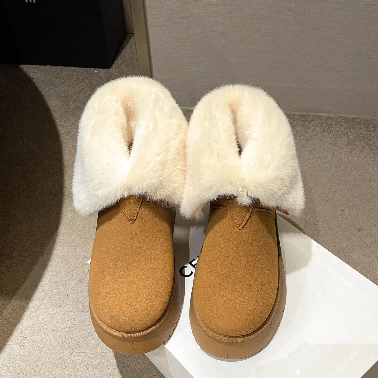 

Boots Winter Shoes For Women Australia Plush Clogs Platform Round Toe Flat Heel Boots-Women 2023 Ladies Snow Med Fur Leather