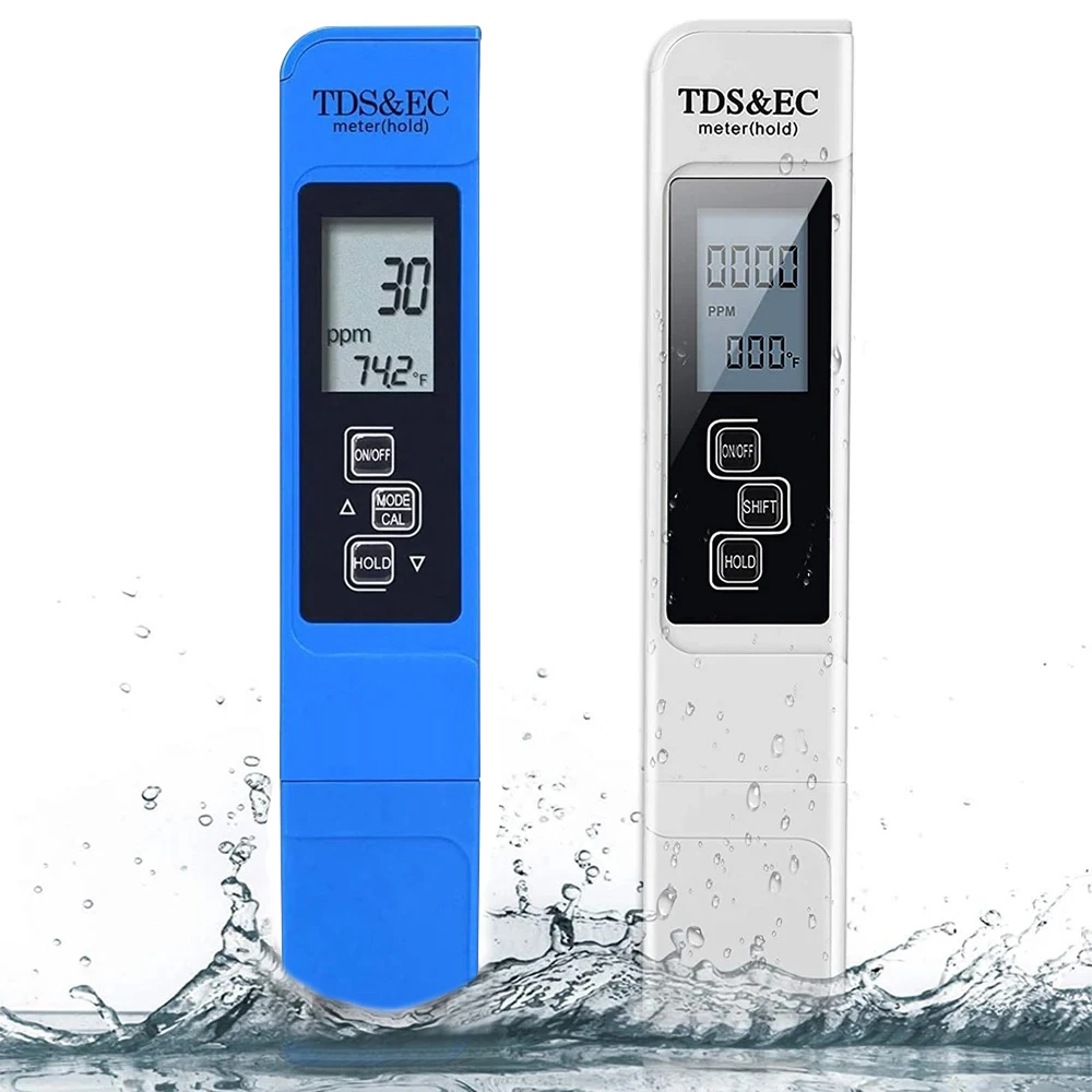 Water Tester Water Quality Detector Digital Water Quality Tester TDS EC Meter Range 0-9990 Multifunctional Water Purity Temperature Meter TEMP PPM Tester