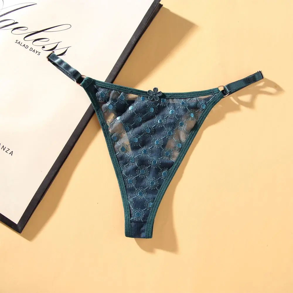 

Sexy Breathable Flower Underpants For Girls G-strings T Back Thongs String Briefs Women Panties Korean Underwear
