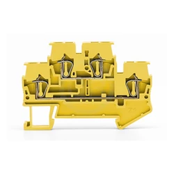 10 - Pack Double - Layer Terminal Block with Spring - Loaded Self - Locking Connectors - 10 pcs (Yellow)