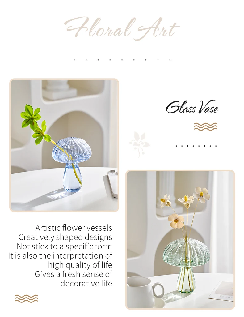 Modern Glass Mushroom Vase