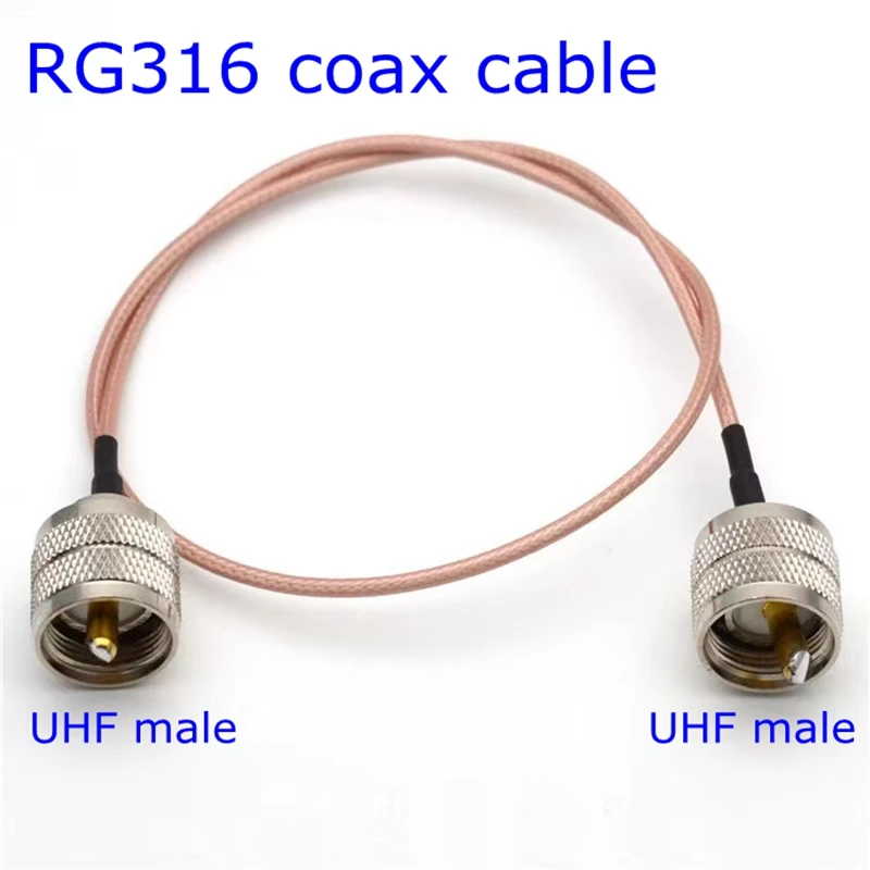 

UHF PL259 for RG316 Cable Extension Conncetor UHF To UHF Male Male PL-259 Crimp for RG316 Pigtail Cable Coaxia Low Loss 50 Ohm