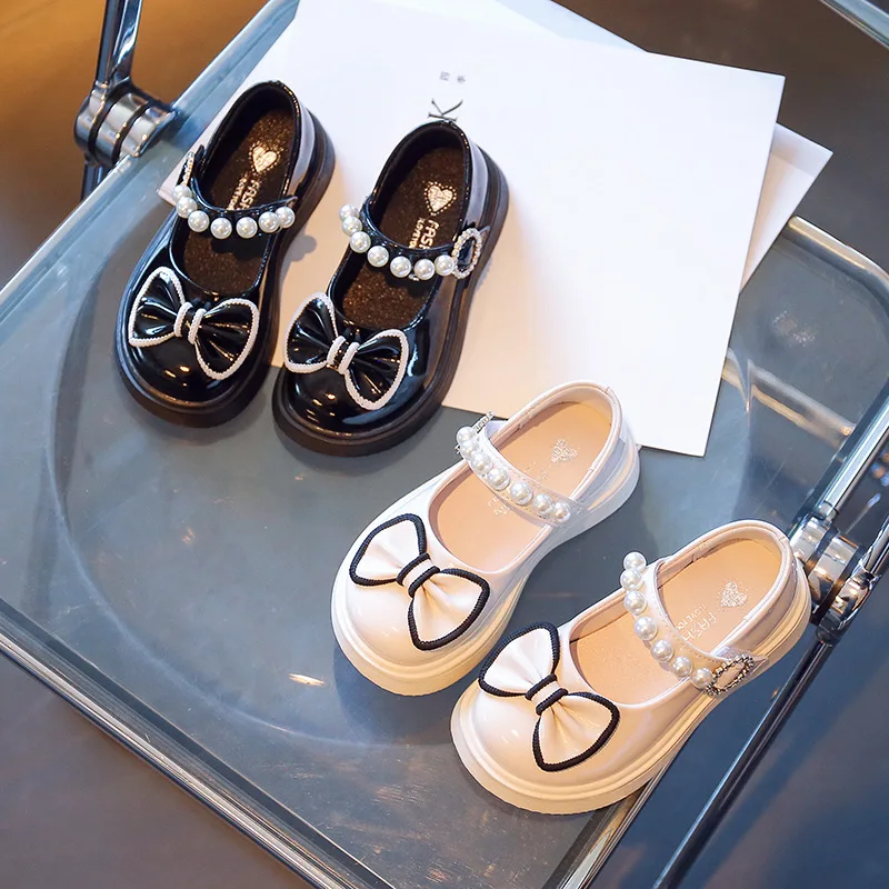 Girls Leather Shoes Cute Bow Girls Princess Shoes Soft Bottom Autumn Children Student Little Girl