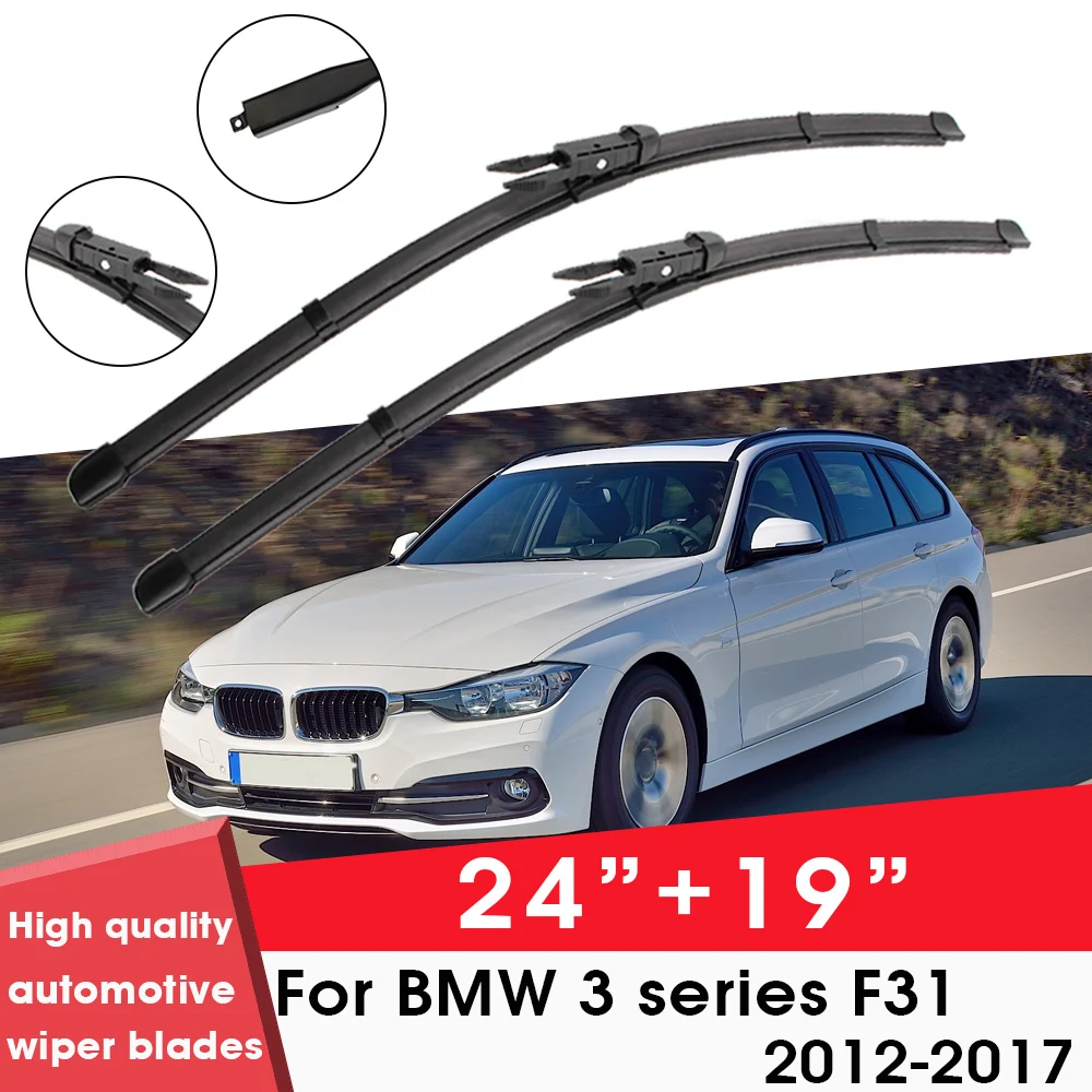 

Car Wiper Blade For BMW 3 series F31 2012-2017 24"+ 19" Windshield Windscreen Clean Naturl Rubber Car Wipers Accessories