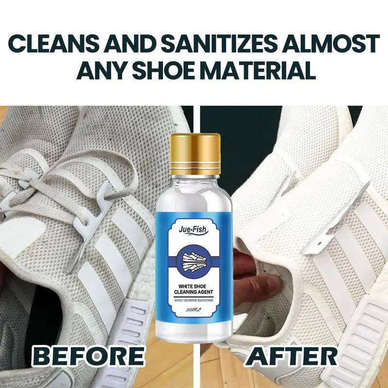 White Shoe Cleaner Agent Decontamination To Yellow Edge Brightening Shoe  Polish Deep Cleaning Dirt Remover Shoes Stain Set 30ml