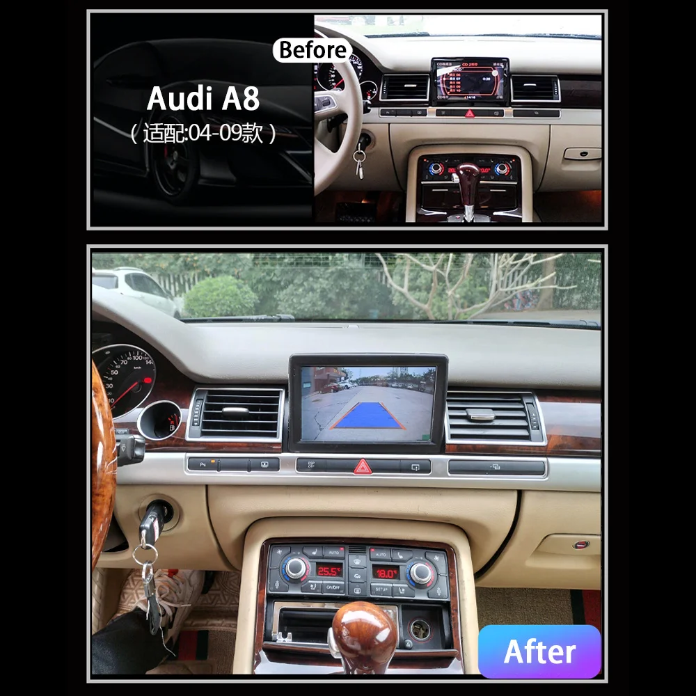 

For Audi A8 A8L D3 D4 2004 2005 2006 2007 2008 2009 2010 2011 2012Car Radio Video Players 2Din Stereo Receiver Android GPS 128G