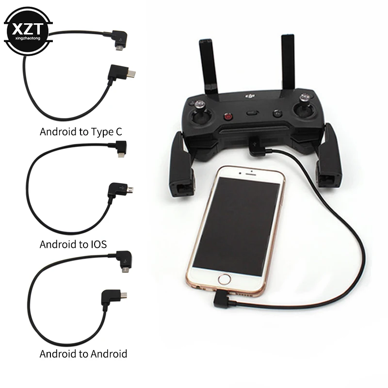 Data Cable DJI Spark/MAVIC Pro/MAVIC Air /Mavic 2 /Mini SE Control Micro USB to Lighting/Type C/Micro line IPhone /Pad