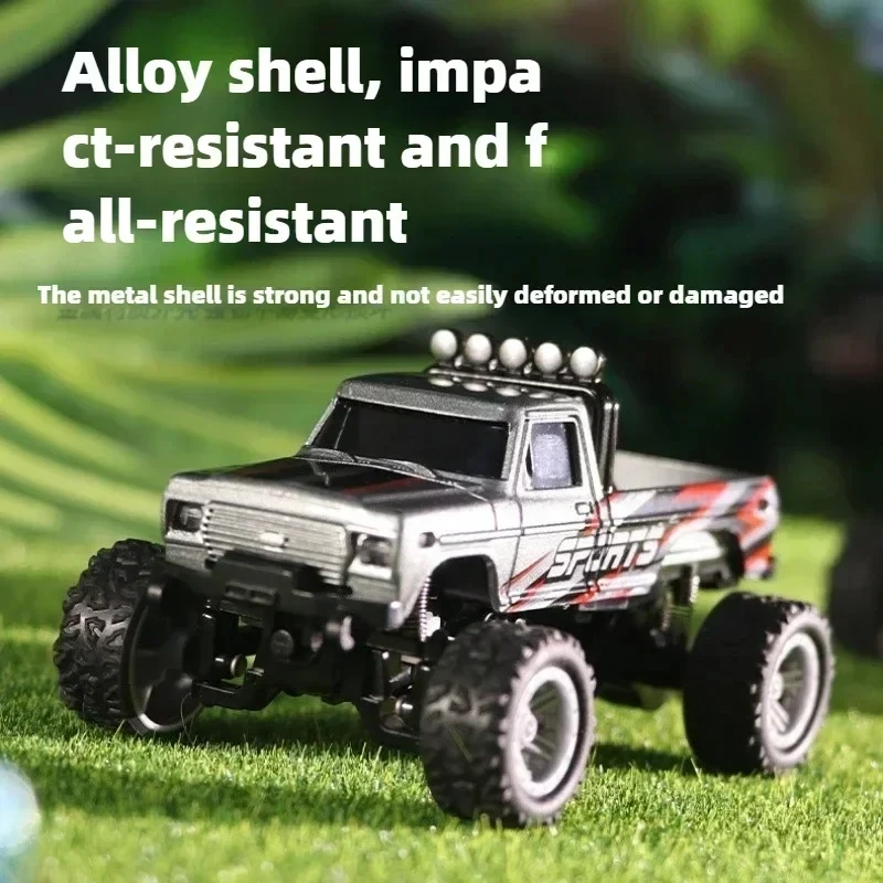 Mini RC Monster Truck 1:64 Alloy Off-Road Car Professional Light Shock Absorption 2.4G Radio Remote Control Toy Gift For Kids 4