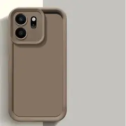 Luxury Matte Soft Back Cover with Anti - Fall Protection for OPPO Reno15Pro (Coffee)