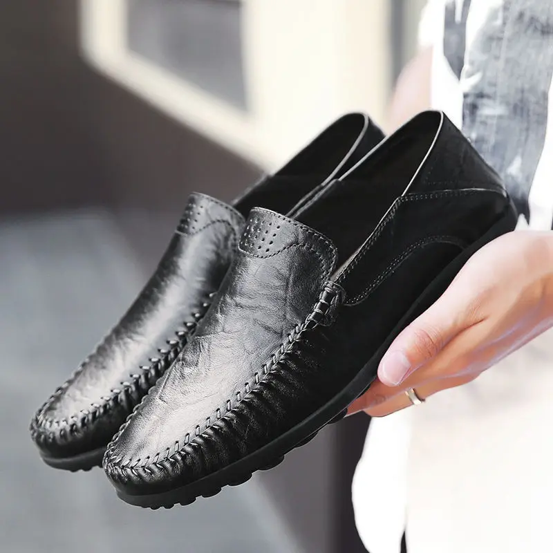 Men's Driving Shoes Fashion Leather Slip-On Leisure Size 39-44