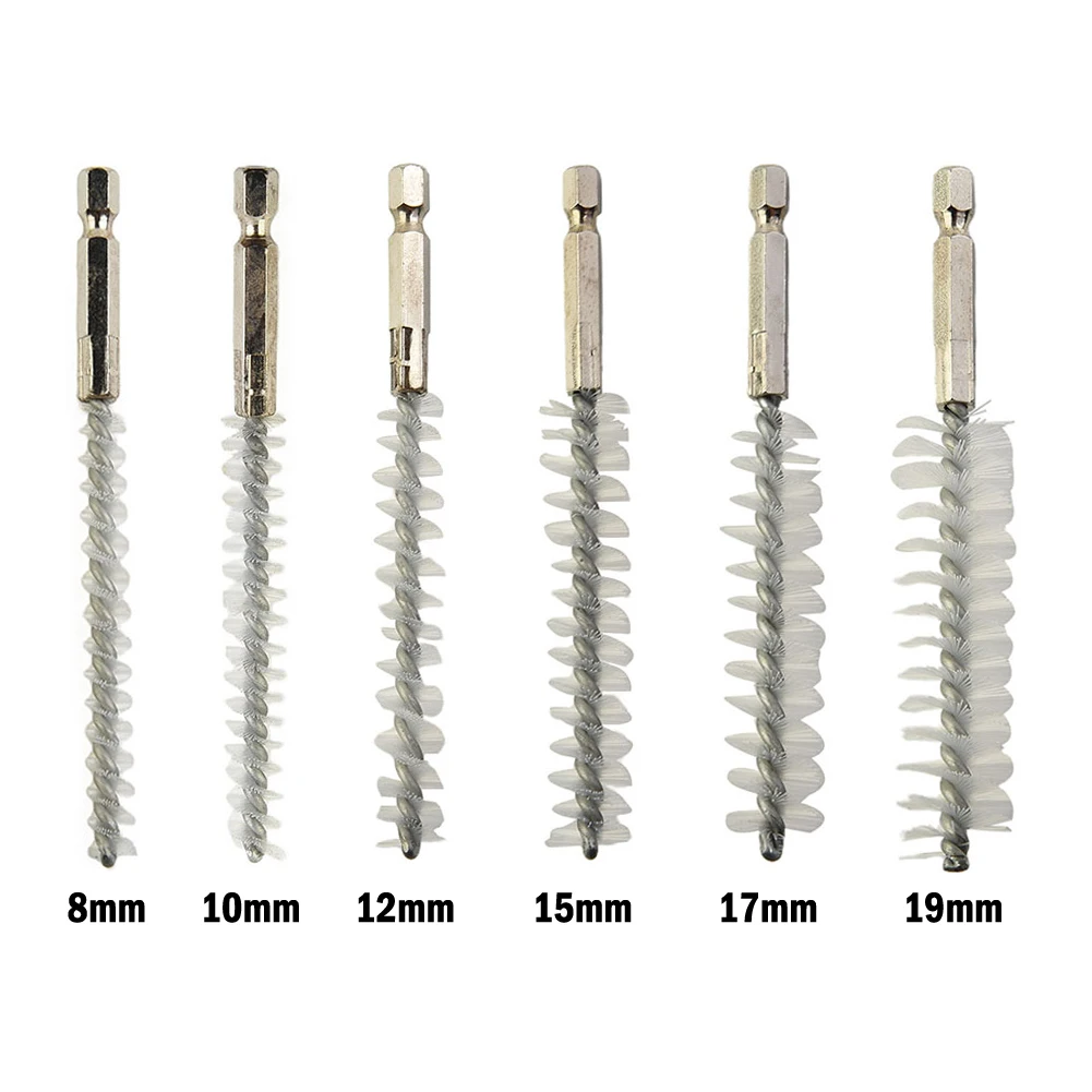 

Wire Brush Tube Machinery Cleaning Nylon Brush Washing Polishing Removing Rust Tools 8-19mm For Power Drill Impact Drill
