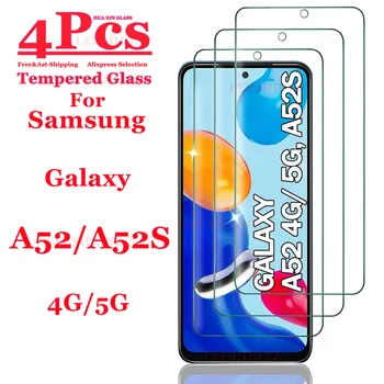 Per Galaxy A52 A52S Proteggi schermo Samsung, vetro temperato HD 9H alto alluminio trasparente trasparente antigraffio