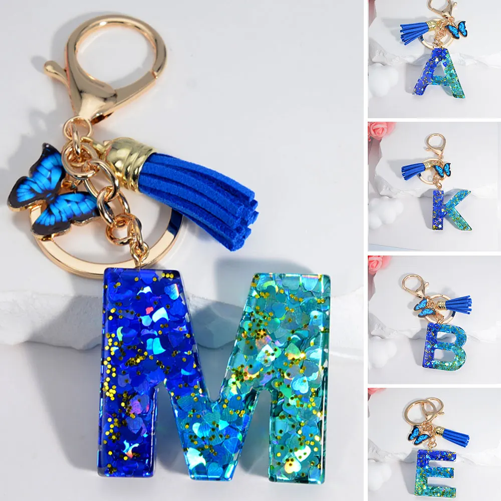 Portachiavi Personalizzato Con Lettera Alfabeto J - Ciondolo In Metallo Con Strass Intarsiati - Unisex - Regalo Ideale