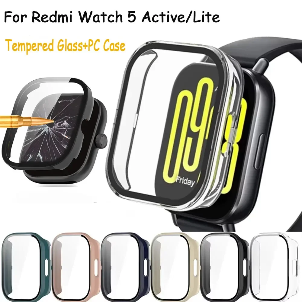 Premium Tempered Glass & PC Protective Case for Smartwatch Screen Protection